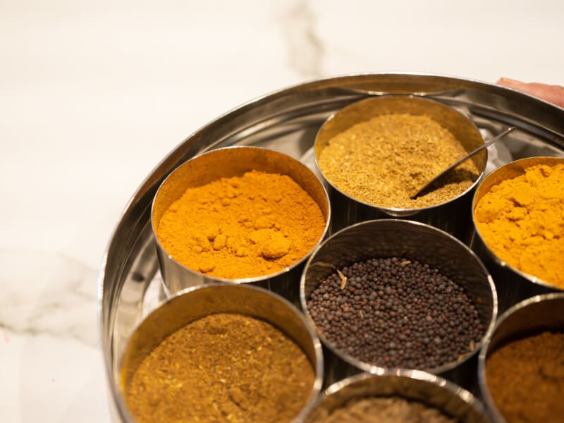 Bowls of spices