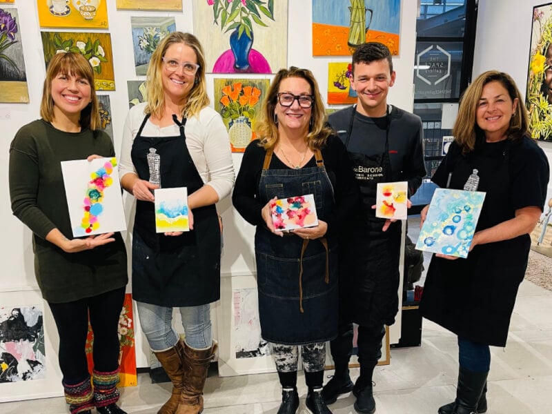 Alcohol ink artworks at THE SPACE Gallery