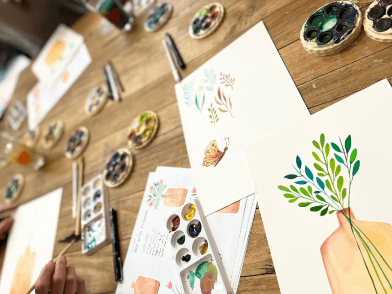 watercolour workshop materials