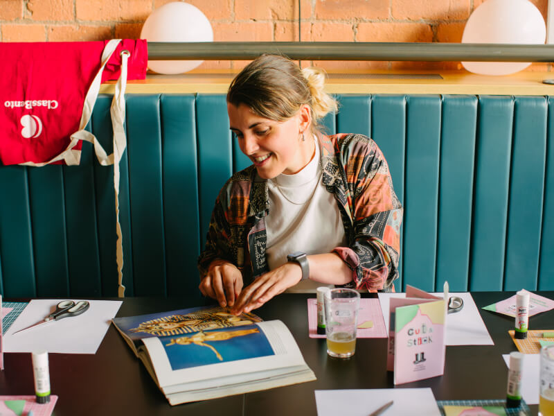 A woman enjoying a class she was gifted