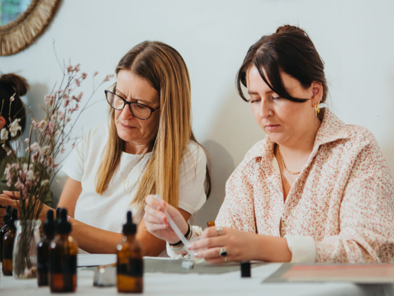 Mother and daughter bond at a workshop