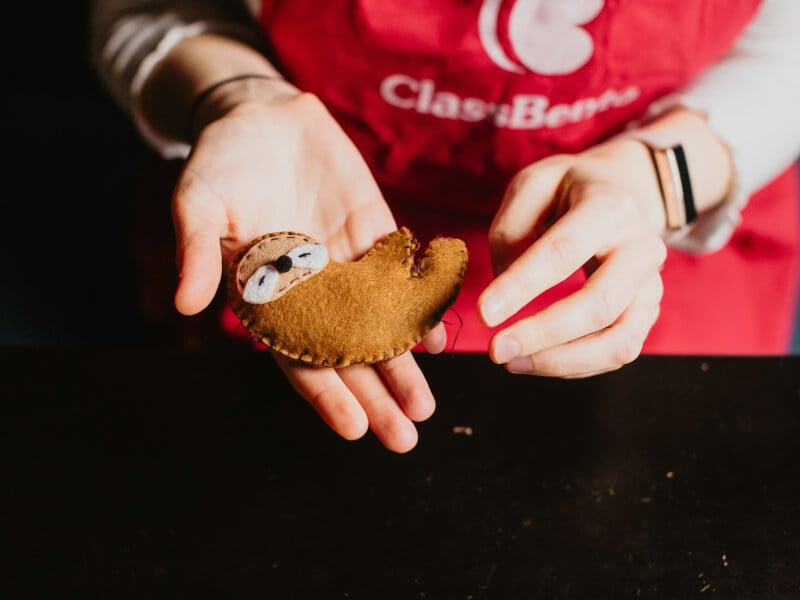 A cute handsewn sloth gift