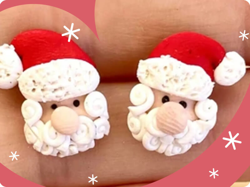 DIY santa earrings